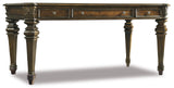 European Renaissance Ii Traditional-Formal 66'' Writing Desk In Hardwood Solids, Myrtle Burl, Clear Maple, Walnut & Cherry Veneers