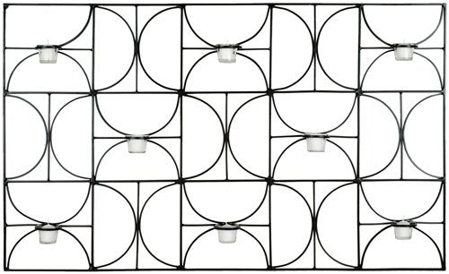 Safavieh Votive Wall Decor 47" Black Iron Glass WDC1019A 683726524328