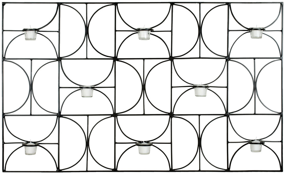 Safavieh Votive Wall Decor 47" Black Iron Glass WDC1019A 683726524328
