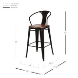 Metropolis Metal Bar Stool - Set of 4 - Black