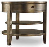 Hooker Furniture Sanctuary Casual Hardwood Solids, Silver Leaf One-Drawer Round Lamp Table - Visage 3014-50003