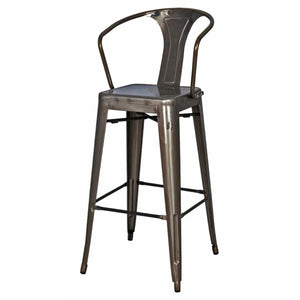 Metropolis Metal Counter Stool - Set of 4 - Gunmetal