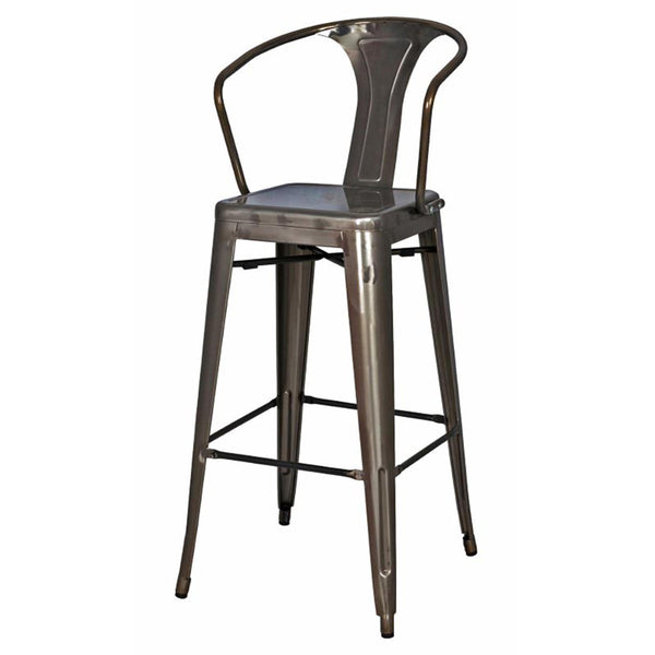 Metropolis Metal Counter Stool - Set of 4 - Gunmetal