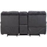 Porter Designs Ramsey Microfiber seat Transitional Reclining Console Love Gray 03-112C-02-6014