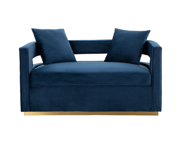 VIG Furniture Modrest Wells - Modern Blue Velvet Loveseat VGRHSF-515-BL-L