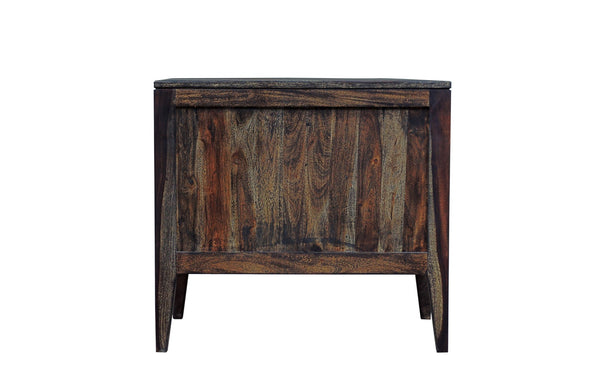 Porter Designs Fall River Solid Sheesham Wood Contemporary Nightstand Gray 04-117-04-4475