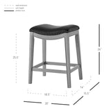 Grover Leatherette Counter Stool Matte Black