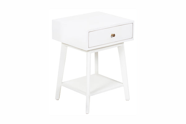 Porter Designs Capri Solid Wood Modern Nightstand White 04-108-04-6840