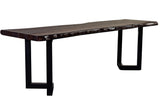 Porter Designs Manzanita Live Edge Solid Acacia Wood Natural Dining Bench Gray 07-196-13-BN58MV-KIT