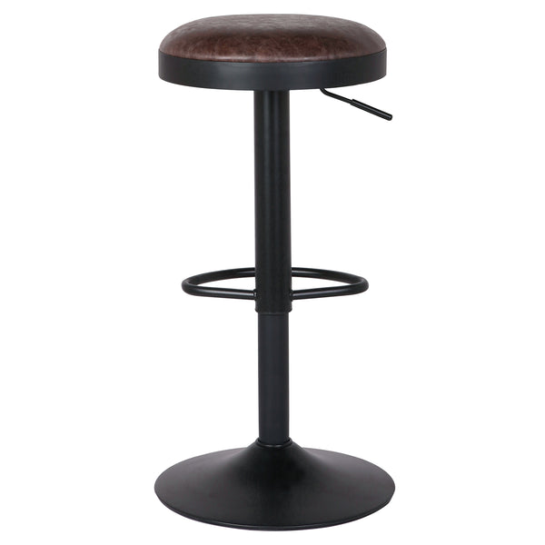 Juno Leatherette Adjustable Gaslift Swivel Bar Stool Set - Modern Industrial Style Comfort