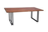 Porter Designs Manzanita Live Edge Solid Acacia Wood Natural Dining Table Brown 07-196-01-DT82HW-KIT
