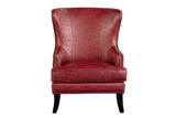 Porter Designs Grant Crackle Leather Wingback Contemporary Accent Chair Red 02-201-06-564