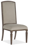 Woodlands Traditional-Formal Arched Upholstered Side Chair In Rubberwood, Plywood, Fabric, Foam And Nailheads - Set of 2