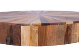 Porter Designs Montrose Solid Mango Wood Starburst Design Natural Coffee Table Brown 05-192-03-9000
