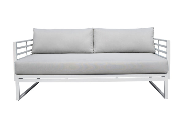 VIG Furniture Renava Wharf - Outdoor Light Grey and White Sofa Set VGGES0273SA-WHT-SET