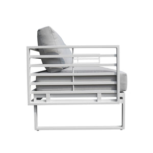 VIG Furniture Renava Wharf - Outdoor Light Grey and White Sofa Set VGGES0273SA-WHT-SET