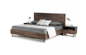 VIG Furniture Queen Modrest Wharton Modern Dark Aged Oak Bed VGEDWHARTON-BED-Q