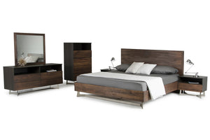 VIG Furniture Eastern King Modrest Wharton Modern Dark Aged Oak Bedroom Set VGEDWHARTON-SET-EK