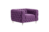 Syracus Purple Velvet Club Chair