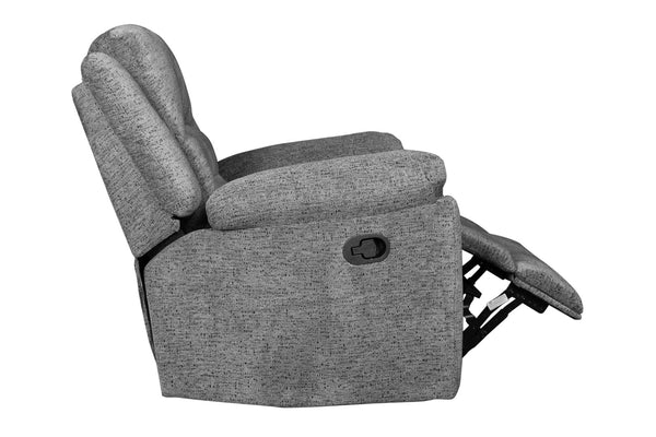 Porter Designs Ronan Soft Gray Chenille Transitional Recliner Gray 03-201C-11-8078