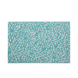 Altisma Outdoor Modern Scatter Rug, Turquoise and White