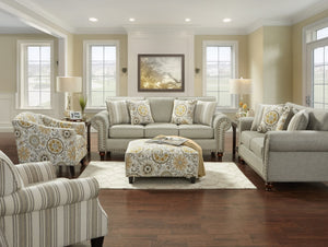 Fusion 109 Transitional Cocktail Ottoman 109 Alpenrose Daisy
