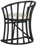 Safavieh Bates Accent Chair Rattan Black White NC Coating Mango Foam Cotton WIK6500A 889048263949