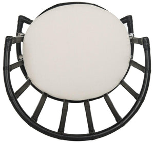 Safavieh Bates Accent Chair Rattan Black White NC Coating Mango Foam Cotton WIK6500A 889048263949