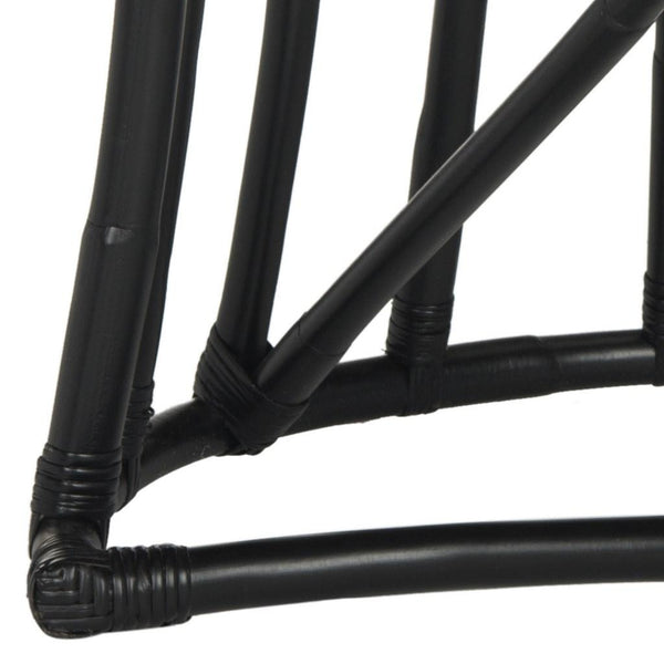 Safavieh Bates Accent Chair Rattan Black White NC Coating Mango Foam Cotton WIK6500A 889048263949