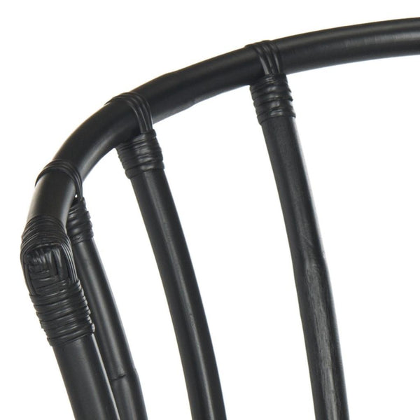 Safavieh Bates Accent Chair Rattan Black White NC Coating Mango Foam Cotton WIK6500A 889048263949