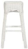 Safavieh Percy Counter Stool Wicker White Distress Rattan NC Coating Mango WIK6501A 889048264267