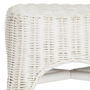 Safavieh Percy Counter Stool Wicker White Distress Rattan NC Coating Mango WIK6501A 889048264267
