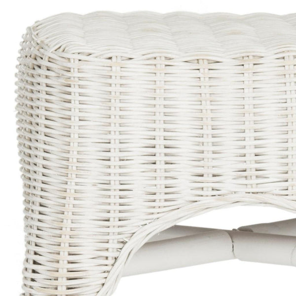 Safavieh Percy Counter Stool Wicker White Distress Rattan NC Coating Mango WIK6501A 889048264267