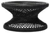 Safavieh Grimson Coffee Table Large Bowed Black Rattan NC Coating Mango WIK6507A 889048264786