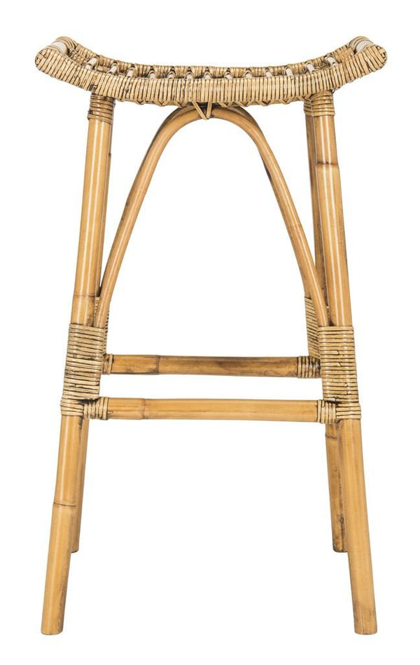 Safavieh Leda Bar Stool Rattan Honey Brown NC Coating Mindi WIK6511A 889048229808