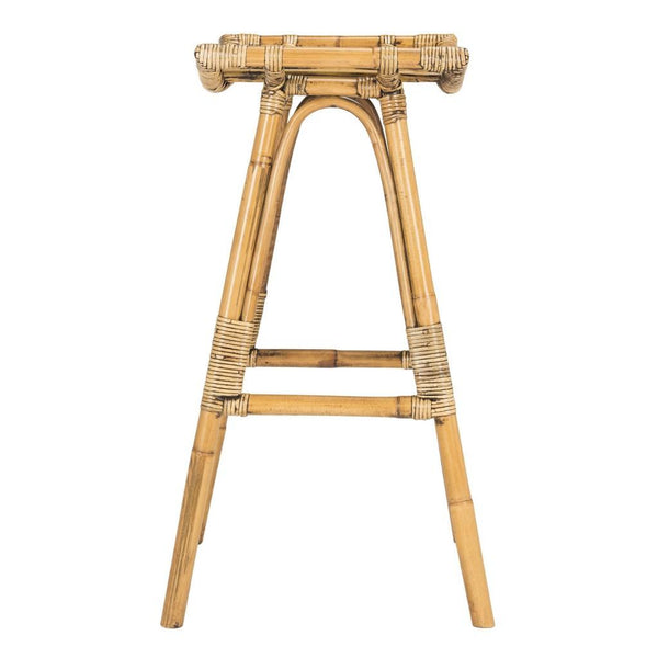 Safavieh Leda Bar Stool Rattan Honey Brown NC Coating Mindi WIK6511A 889048229808