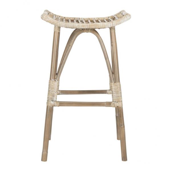 Safavieh Leda Bar Stool Rattan Grey White Wash NC Coating Mindi WIK6511B 889048239159