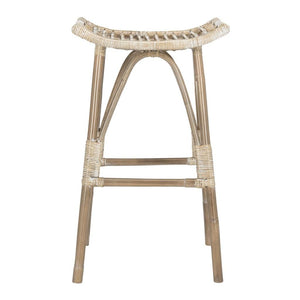 Safavieh Leda Bar Stool Rattan Grey White Wash NC Coating Mindi WIK6511B 889048239159