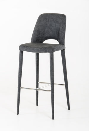 VIG Furniture Modrest Williamette Modern Dark Grey Fabric Bar Stool VGEUMC-8980CH-B-GRY