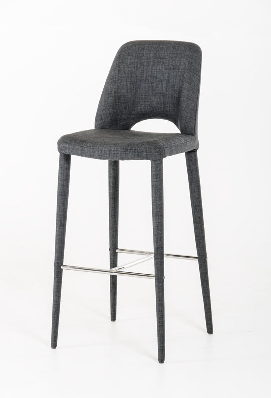 VIG Furniture Modrest Williamette Modern Dark Grey Fabric Bar Stool VGEUMC-8980CH-B-GRY