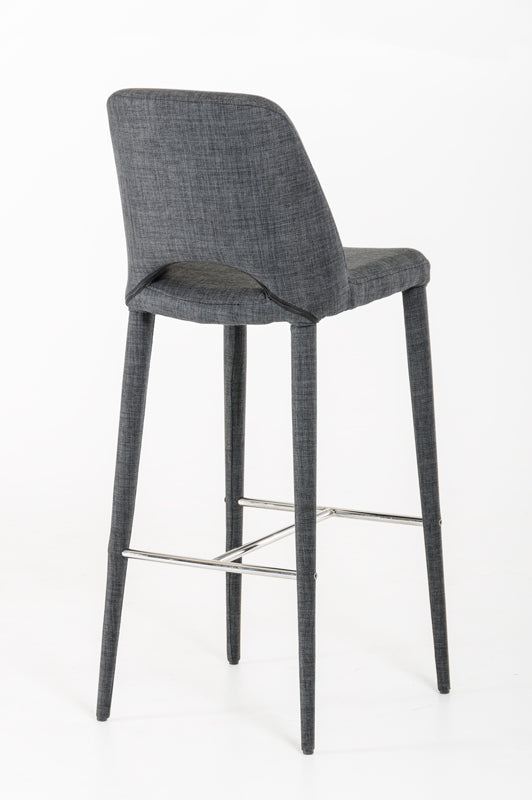VIG Furniture Modrest Williamette Modern Dark Grey Fabric Bar Stool VGEUMC-8980CH-B-GRY