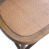 Chittenden Elm Wood and Rattan Dining Chair with Rattan Seat, Brown Noble House