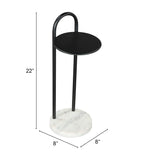 Zuo Modern Christian Iron, Marble Modern Commercial Grade Side Table Black, White Iron, Marble