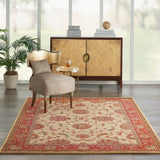 Nourison Living Treasures LI04 Persian Machine Made Loomed Indoor only Area Rug Ivory/Red 5'6" x 8'3" 99446672629