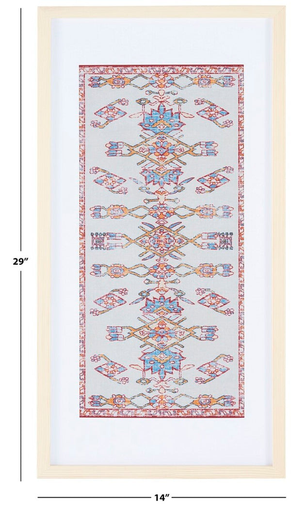 Safavieh Khadijah 29" Blue/Orange Framed Textile Wall Art WLA1001A