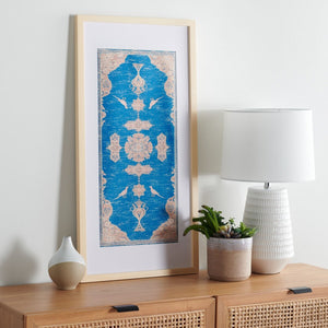 Safavieh Chartrelle 29" Blue/Pink Framed Textile Wall Art WLA1002A