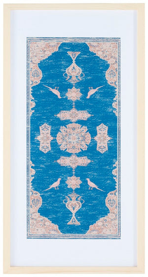 Safavieh Chartrelle 29" Blue/Pink Framed Textile Wall Art WLA1002A