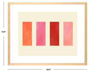 Safavieh Uptown Girls, 20 X 16 Inch, Raspberry Red/Pink, Framed Wall Art Raspberry Red / Pink Paper / Polystyrene Frame / Perpex Glass WLA2039A