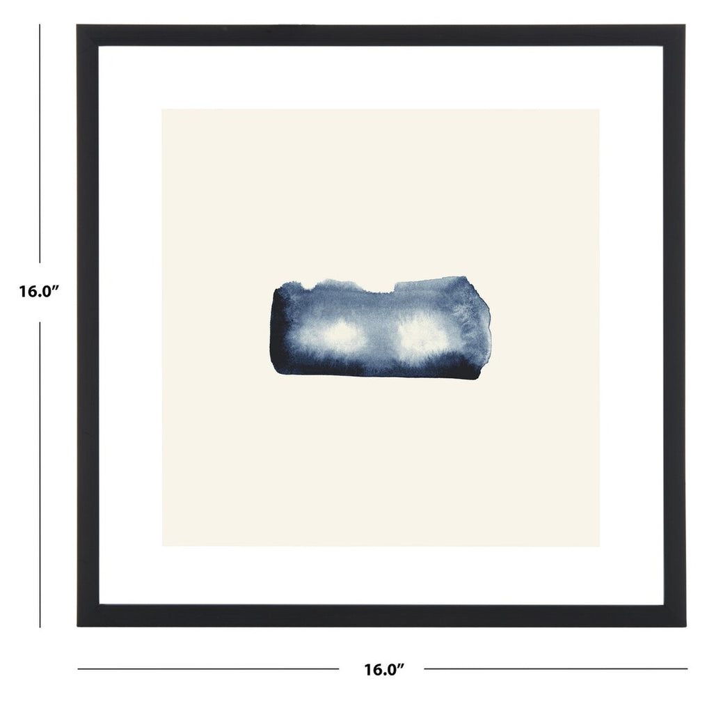 Safavieh Father Sun & Sister Moon, 16 X 16 Inch, Navy/Denim, Framed Wall Art Navy / Denim Paper / Polystyrene Frame / Perpex Glass WLA2043A