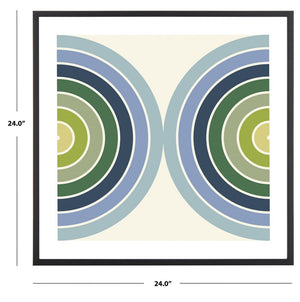 Safavieh Put Your Records On, 24 X 24 Inch, Blue/Spring Green, Framed Wall Art Blue / Spring Green Paper / Polystyrene Frame / Perpex Glass WLA2044A